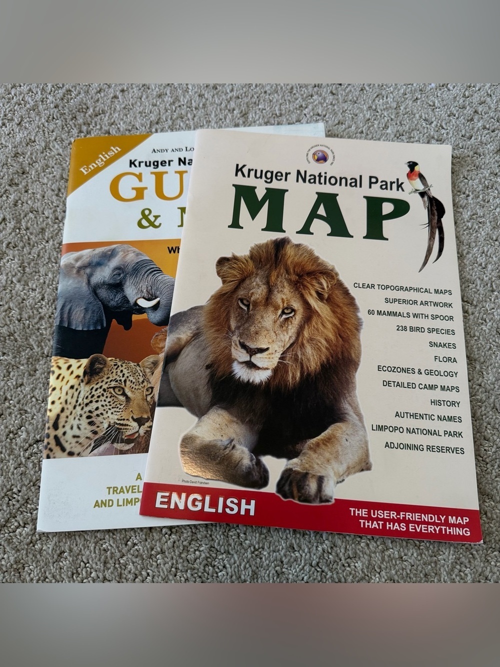 Kruger National Park Guide & Map Travel Animal Guide Book 2007 /2009 Vintage 2x